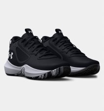 Additional picture of Under Armour Lockdown 6 Junior Basketball Shoes (Black White) Size 5