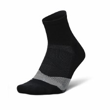 Additional picture of Feetures Elite Light Cushion Quarter Sock Black Size 9-11 Uk