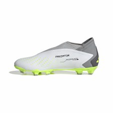 Additional picture of Adidas Predator Accuracy.3 Lace Less Firm Ground Football Boots White Black Lucid Lemon Size 10
