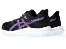 Additional picture of Asics Jolt 4 PS Kids Velcro Running Shoes Black Cyber Grape Size 10