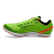 Additional picture of Brooks Draft XC Unisex Cross Country Running Spikes Green Gecko Red Orange White Size 7