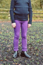 Additional picture of Equisential Spotty Jodhpurs Childs (Purple) 18