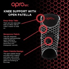 Additional picture of Opro Tec Knee Support Open Patella (Black Red) Medium