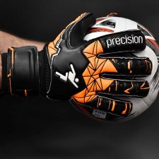 Additional picture of Precision Junior Fusion X Roll Finger Protect Goalkeeper Gloves White Flo Orange Size 6