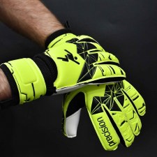 Additional picture of Precision Fusion X Flat Cut Essential Goalkeeper Gloves Flo Yellow Black Size 9