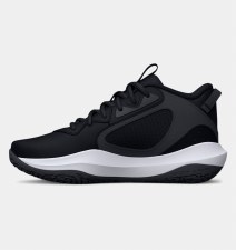 Additional picture of Under Armour Lockdown 6 Junior Basketball Shoes (Black White) Size 5