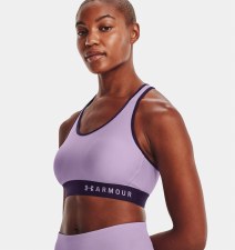 Under Armour Mid Keyhole Bra (Octane Purple Switch) XS - Central Sports