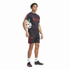 Additional picture of Adidas Manchester United Tiro 23 Down Time Training Shorts Black Size Small