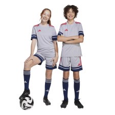 Additional picture of Adidas Squadra 25 Shorts Junior Grey Navy Red Age 5-6