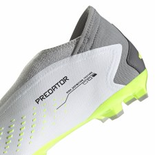 Additional picture of Adidas Predator Accuracy.3 Lace Less Firm Ground Football Boots White Black Lucid Lemon Size 10