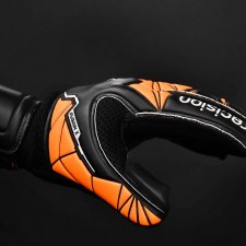 Additional picture of Precision Junior Fusion X Roll Finger Protect Goalkeeper Gloves White Flo Orange Size 6