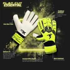 Additional picture of Precision Fusion X Flat Cut Essential Goalkeeper Gloves Flo Yellow Black Size 9