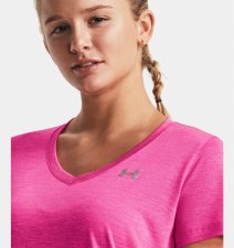 Under Armour Womens Tech™ Twist V-Neck Rebel Pink Size Large - Central  Sports