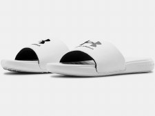 Additional picture of Under Armour Ansa Mens Fixed Slides (White Black) 7