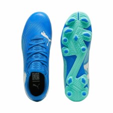 Additional picture of Puma Future 7 Play Firm Ground Junior Football Boots Hyperlink Blue Mint White Size 1