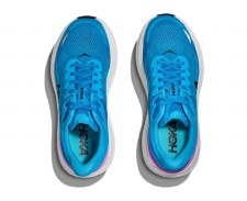 Additional picture of Hoka Bondi 9 Women's Running Shoes Skyward Blue Neon Fuchisa Size 8