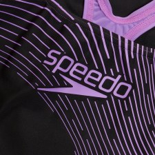 Additional picture of Speedo Medley Logo One Piece Swimsuit  Black Purple Size 40