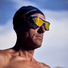 Additional picture of Aqua Sphere Vista Pro Swimming Goggles (Orange Titanium Mirrored) Adults