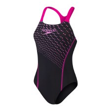 Additional picture of Speedo Medley Logo One Piece Swimsuit  Black Pink Size 38