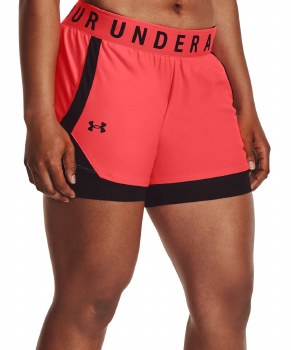 Under Armour Play Up 2 in 1 Shorts 3.0 Coral Black Size