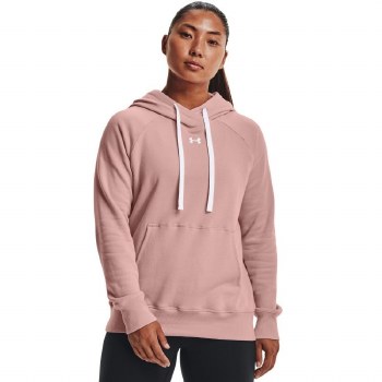 Under Armour Womens Rival Fleece HB Hoodie (Retro Pink) Small
