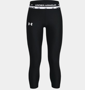 Under Armour Girls HeatGear® Armour Crop (Black White) Small Girls