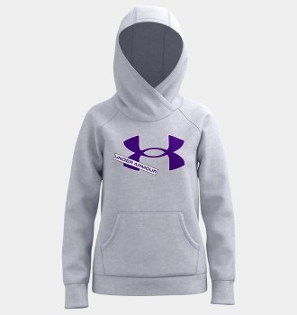 Under Armour Girls Rival Fleece Logo Hoodie (Grey Purple) XSG