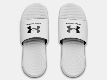 Under Armour Ansa Mens Fixed Slides (White Black) 7