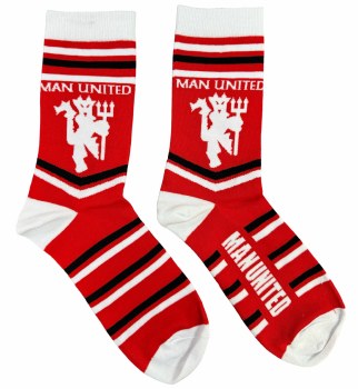 Sock Nation Man Utd Socks Red White Size 13 to 5Uk