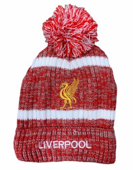 Liverpool Bobble Hat Red White Adults