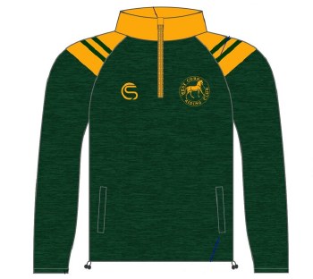 CS West Cork Riding Club Half Zip Bottle Green Amber Size Medium