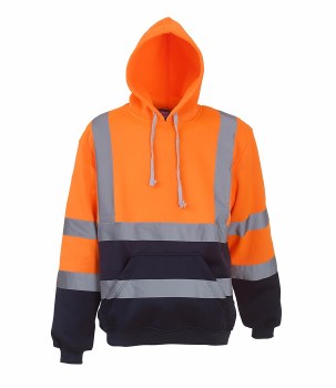 Yoko Hi Vis Hoodie (Orange Navy) 2XL