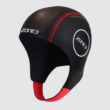 ZONE3 Neoprene Swim Hat (Black Red) Medium