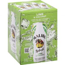 Malibu Splash Lime & Coconut 4pk 12oz Cans