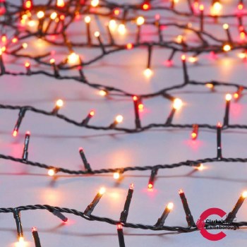 1000 Led Cluster Lights Red/Warm  White