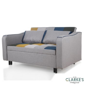 Aspen Sofa Bed Yellow/Blue Patchwork