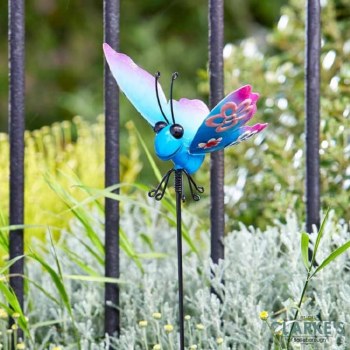 Barmy Butterfly Stake - Garden Decoration Blue