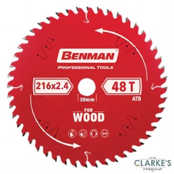 Benman Circular Saw Blade For Wood 216x2.4mm 48T