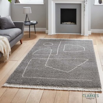 Boho A474 Grey/Cream Rug 120 x 170cm