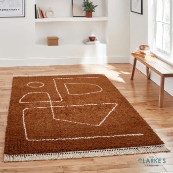 Boho A474 Rust Rug 120 x 170cm