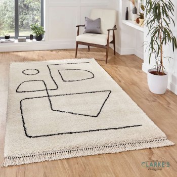 Boho A474 White/Black Rug 120 x 170cm