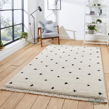 Boho A475 White/Black Rug 120 x 170cm