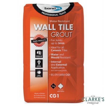 Bond It Wall Tile Grout 3kg White