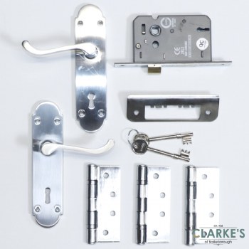 Carisbrooke Scroll Lock Door Handle Pack Chrome