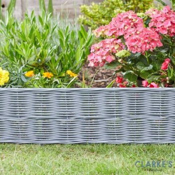 DecorEdge Rattan Effect Garden / Lawn Edging 35cm Slate