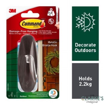 Command 3M Outdoor Large Metallic Bronze Designer Hook