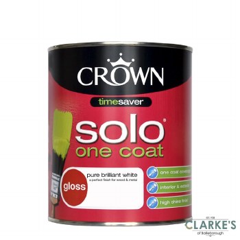 Crown Solo One Coat Gloss White 750ml