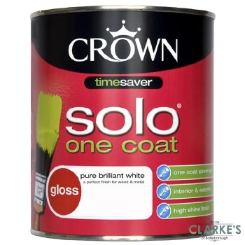 Crown Solo One Coat Gloss White 2.5 Litre