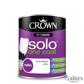 Crown Solo One Coat Satin White 750ml