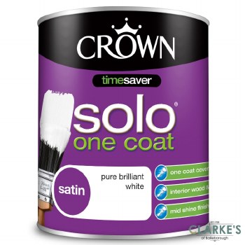 Crown Solo One Coat Satin White 2.5 Litre